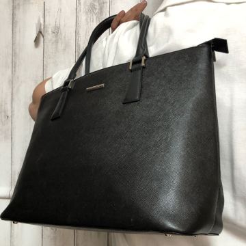 極美品●バーバリー BURBERRY トートバッグ ハンドバッグ 肩掛け メンズ ビジネス 大容量 A4 書類 レザー 本革 黒 ブラック ノバチェック