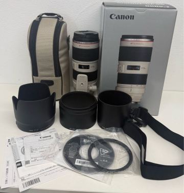 Y26030604D Canon EF70-200mm F2.8L IS II USM 元箱付 望遠ズームレンズ フード ケース付 付属品多数 三脚座 キャノン カメラレンズ 