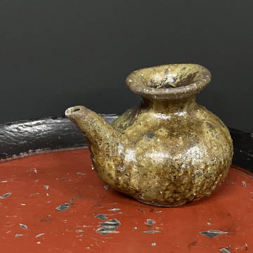 伝説の陶芸家 國吉清尚 焼締 カラカラ 酒注 注器 (検索用 国吉清尚 北大路魯山人 鯉江良二 琉球 南蛮 沖縄 壺屋 泡盛 酒器 徳利 ぐい呑)