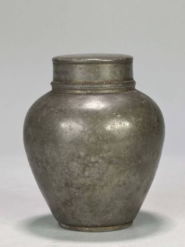 UM3-21 煎茶道具　古錫製　茶入　茶壺　時代茶器　古物