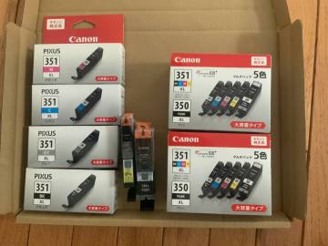 【1円スタート送料無料】 Canon 純正 プリンターインク BCI-351XL 350XL 5色 3セットブラック シアン マゼンタ イエロー グレー 新品未使用