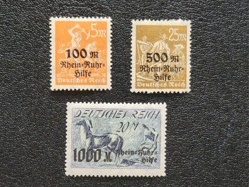 ドイツ 1923年 ライン、ルール地方支援 2種完 LH