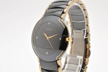 レア！4Pダイヤモンド【稼動品】1円スタート ラドー RADO 129.0300.3 クオーツ ジュビリー 黒文字盤 メンズ 腕時計