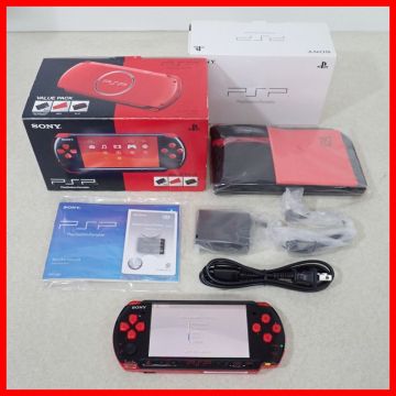 動作品 PSP プレイステーションポータブル 本体 PSP-3000 ブラック/レッド BLACK/RED VALUE PACK SONY ソニー 箱説付【10