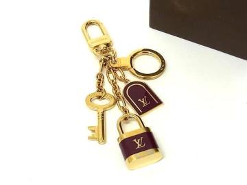 1円 ■美品■ LOUIS VUITTON ルイヴィトン M60073 ポルトクレ カドゥナ キーリング キーホルダー チャーム ゴールド系&times;ボルドー系 FT8794