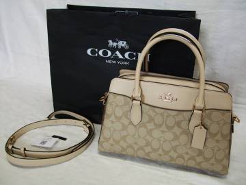 美品 COACH 2WAY シグネチャー ショルダーバッグ ベージュ コーチ バッグ 激安1円スタート