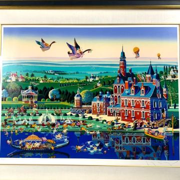 猫夢◆ 真作 ヒロヤマガタ 「シャトールージュ」 シルクスクリーン 1/75 直筆サイン [R113]QQ