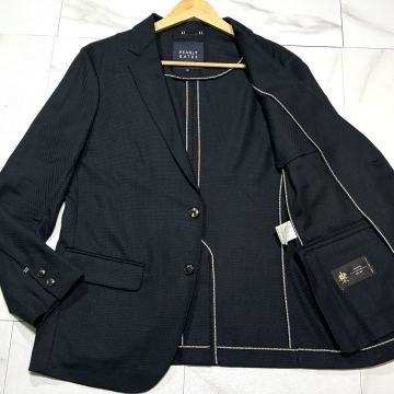 極美品/ Lサイズ PEARLY GATES パーリーゲイツ テーラードジャケット CERUTTI ゴルフウェア ストレッチ アンコン ブラック 5サイズ