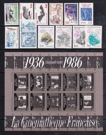 ◎フランス・記念 ≪国際平和年・他≫1986年 12種完/NH Scott＃2008～2021