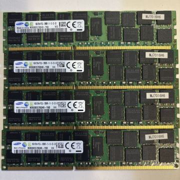 SAMSUNG 16GB&times;4 64GB 2Rx4 DDR3 PC3L-12800R RDIMM メモリ 4枚まとめ売り