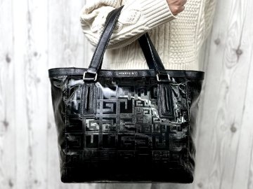 極美品 GIVENCHY ジバンシィ ジバンシー トートバッグ ハンドバッグ バッグ PVC&times;レザー 黒 A4可 96454