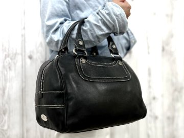 美品 CELINE セリーヌ ブギーバッグ ミニボストン バッグ ハンドバッグ レザー 黒 96783