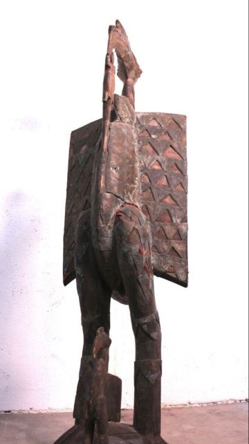 希少 特大 セヌフォ族 カラオ 立像 木彫 置物 オブジェ アフリカ コートジボアール