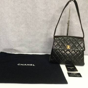 【レア 美品】CHANEL★ヴィンテージ マトラッセ ココマーク ラムスキン★セミ ワン ショルダーバッグ