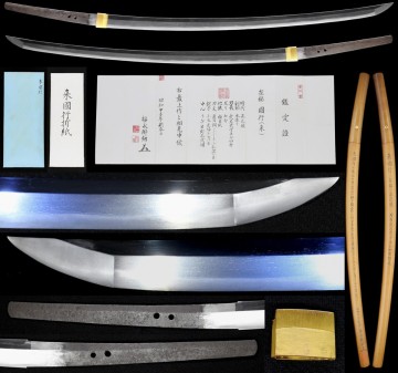古刀最上作『来国行』山城来派の開祖 鎌倉時代中期屈指の名工 うぶ茎在銘太刀 豪壮体配最高傑作 福永酔剣鑑定折紙と同鞘書