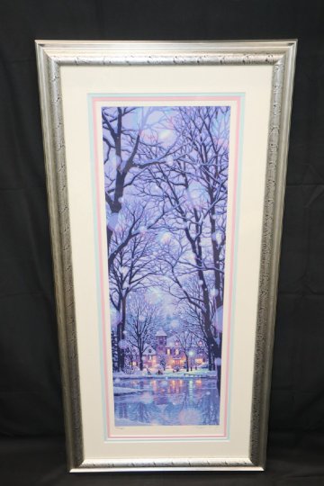 【江】真作 101/285 笹倉鉄平『イルミネーション』シルクスクリーン 保証書 約96㎝&times;46㎝ 美術品(額装アートコレクション)X2383 CDTkjdi