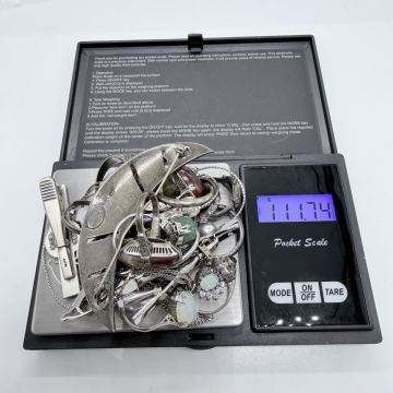 1円〜 2A シルバーアクセサリーまとめ売り 総重量約111g 銀 SILVER ネックレス リング 指輪 ネクタイピン ブローチ チェーン 162