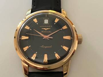 金無垢　ロンジン　コンクエスト　18k 750　ローズゴールド　ケース、ギャランティー　カード