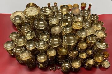 【AR-4】金杯 金盃 まとめ売り 24KGP 縁起物 置物 金メッキ 盃 コレクション インテリア 酒器 総重量 約30kg 現状品