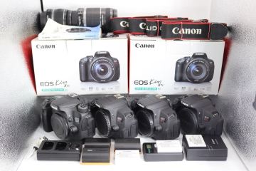 キャノン 【Canon EOS Kiss X7i 3台】 【Canon EOS ７０D】 【EF-S 18-55mm USM】 【EF-S 55-250mmm IS】 箱付き　まとめ売り