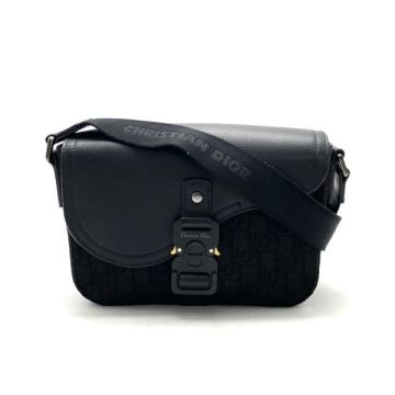 1円 良品 Christian Dior クリスチャンディオール トロッター サドル キャンバス ワン ショルダー バッグ fY02134A