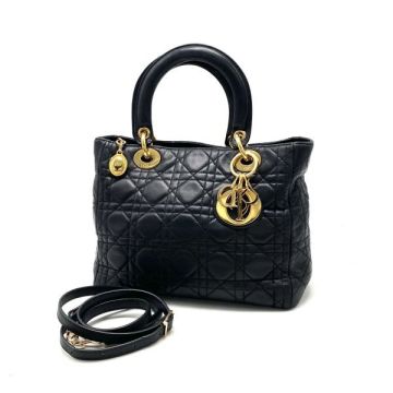 1円 良品 Christian Dior クリスチャンディオール カナージュ レザー ハンド バッグ fY02264A