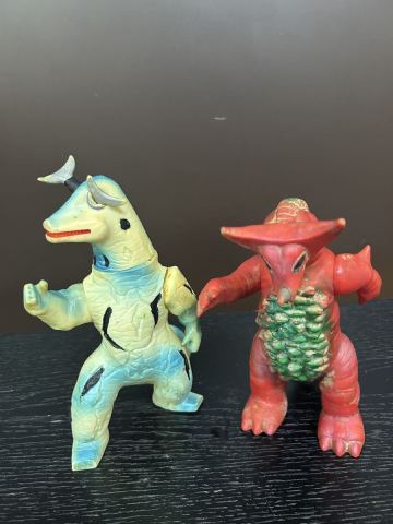 当時物 マルサン 円谷プロ ブルマァク ソフビ 怪獣 ウルトラマン エレキング Eleking 1期 ？ゴモラ ソフビ 昭和レトロ レア