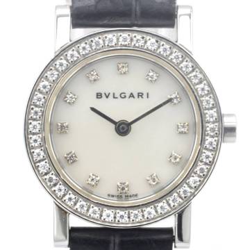 １円～稼働529-1403843G　BVLGARIブルガリ　ブルガリブルガリ　BB23SLD SS/革　QZ　シェル文字盤　レディース腕時計