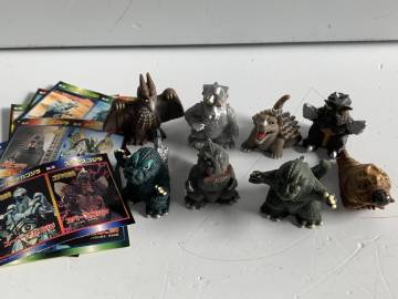 My415◆BANDAI バンダイ◆ゴジラ 怪獣 フィギュア カード セット キングギドラ モスラ ガイガン ナカキンゴジラ 食玩 ミニフィギュア