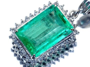 1円～【ジュエリー極】爽やかエメラルドグリーン煌く！大粒良質天然エメラルド3.33ct＆ダイヤ0.31ct 高級Pt900ヘッド k1469gr【送料無料】