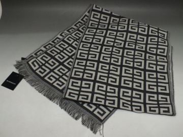 GIVENCHY ジバンシー ロゴ マフラー ホワイト ウール ★保管品★