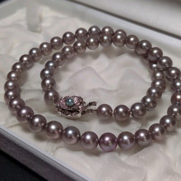 【テリ最高 7.5-8.0mm】アコヤ真珠 44cm ネックレス 本真珠 アクセサリー SILVER pearl あこや パール