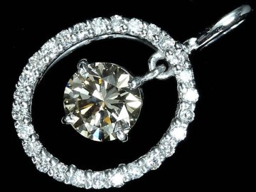 OM18039D【1円～】新品【RK宝石】《Diamond》ダンシングストーン 極上ブラウンダイヤモンド 0.4ct 極上ダイヤ K18WG 高級ペンダントヘッド