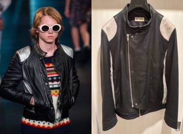 サンローランパリ Saint Laurent Paris 16SS レザージャケット ライダース ブルゾン エディ期 ユーズド加工 一点物 Look32 ガーメント付き