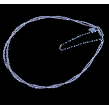 F1969 希少！天然ピンクダイヤモンド６．３７ct 最高級18金WG無垢2連ブレスレット 長さ19cm 重量2.28g 幅1.5mm位×2本