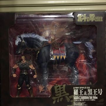未使用 海洋堂 北斗の拳 羅王&黒王号 世紀末覇者拳王とその愛馬 XEBEC ラオウ 200X フィギュア 原哲夫 武論尊 少年ジャンプ