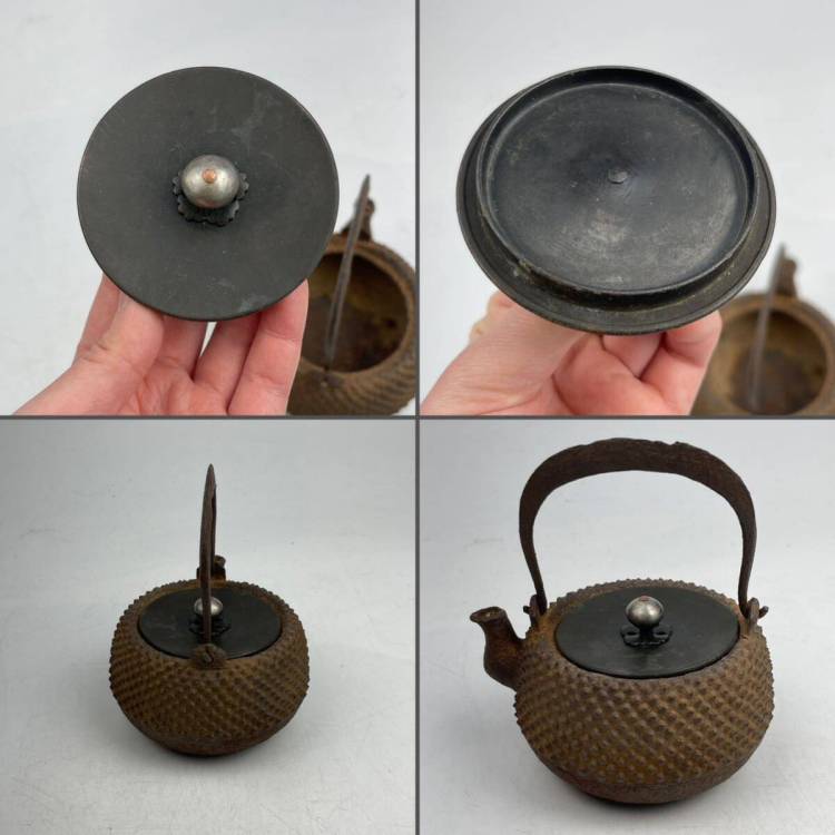 希少 時代?　鉄瓶　小　容量約400ｍｌ　上手品　　/　時代?　金工　鉄瓶　急須　茶器　湯沸し　煎茶道具　.1505