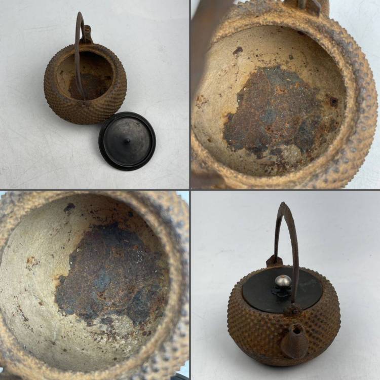 希少 時代?　鉄瓶　小　容量約400ｍｌ　上手品　　/　時代?　金工　鉄瓶　急須　茶器　湯沸し　煎茶道具　.1505