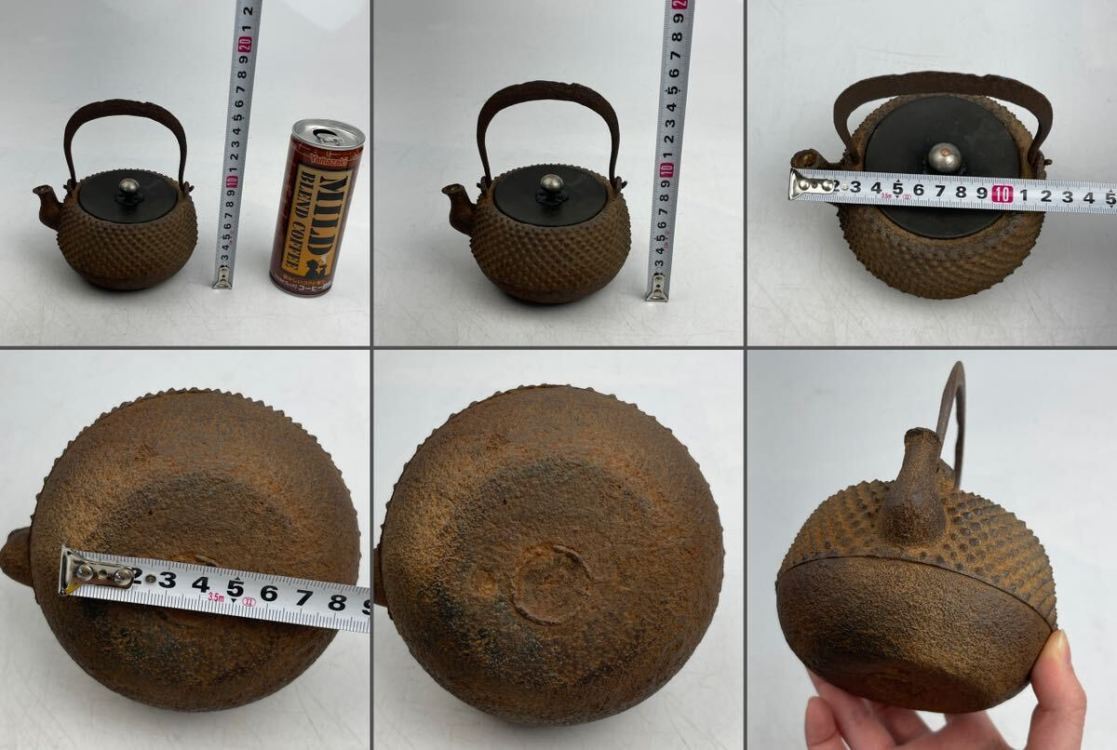 希少 時代?　鉄瓶　小　容量約400ｍｌ　上手品　　/　時代?　金工　鉄瓶　急須　茶器　湯沸し　煎茶道具　.1505