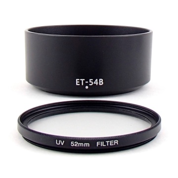 Canon キャノン レンズフード ET-54B 互換品＆52mmレンズ保護フィルター