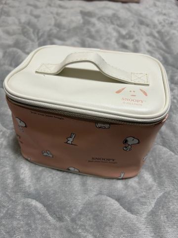  スヌーピー＆うさぎ SNOOPY／バニティポーチ、 化粧ポーチ、化粧ポーチ、バニティバッグ、小物入れ／ミラー、鏡付き