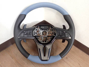 49670 新品 ステアリング NISSAN GT-R35 日産 プレミアムエディション ブルーヘブン レザー 純正 ハンドル ステアリングスイッチ 新車外し