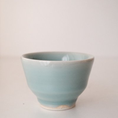 上田恒次 青磁 ぐい呑み ぐい呑 酒器 盃 共箱 民藝 師：河井寛次郎