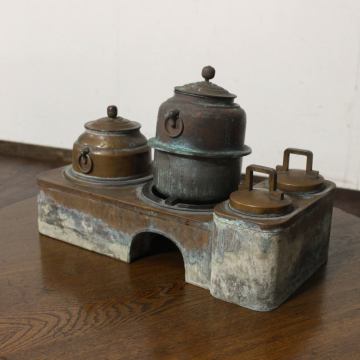 古い銅壺 野燗炉 銅酒燗器　燗銅壺 茶道具 古民具 長火鉢 煎茶道具 囲炉裏 銅製 湯わかし レトロ アンティーク