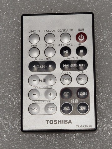 ■ TOSHIBA CDラジオ TY-CRX70 用 純正リモコン TRM-CRX70