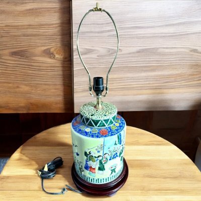 【FU10】某有名オークション買付品 中国美術 中国ランプ 漢人 色絵 壺 アンティーク 骨董 中国骨董 vintage