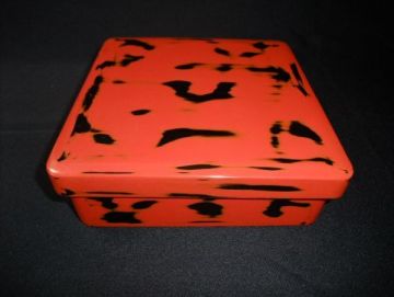 【睦】朱塗り 研ぎ出し お重 天然木 本漆器 重箱■