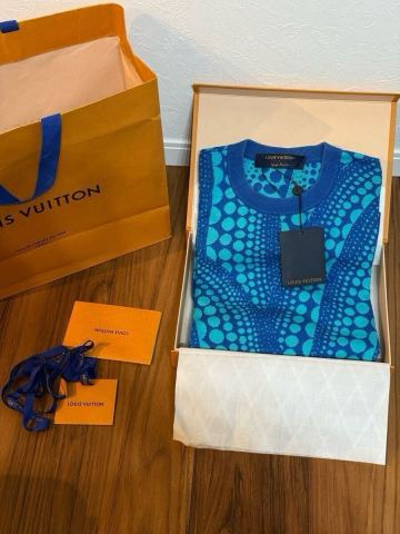 【新品同様品】 LOUIS VUITTON ルイヴィトン×草間彌生 セーター オールオーバーパンプキン クルーネック 半袖ニット Mサイズ コットン