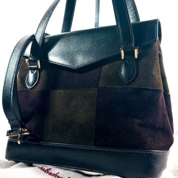 1円〜【 極美品 】サルヴァトーレ フェラガモ ハンドバッグ トートバッグ ショルダー パッチワーク レザー 保存袋 メンズ レディース