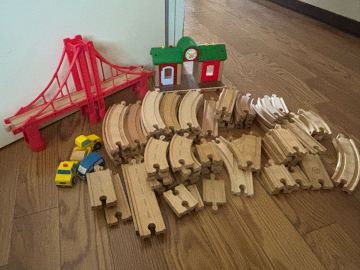 BRIO 木製 ブリオ トレイン レール LEGO 駅　約70パーツ